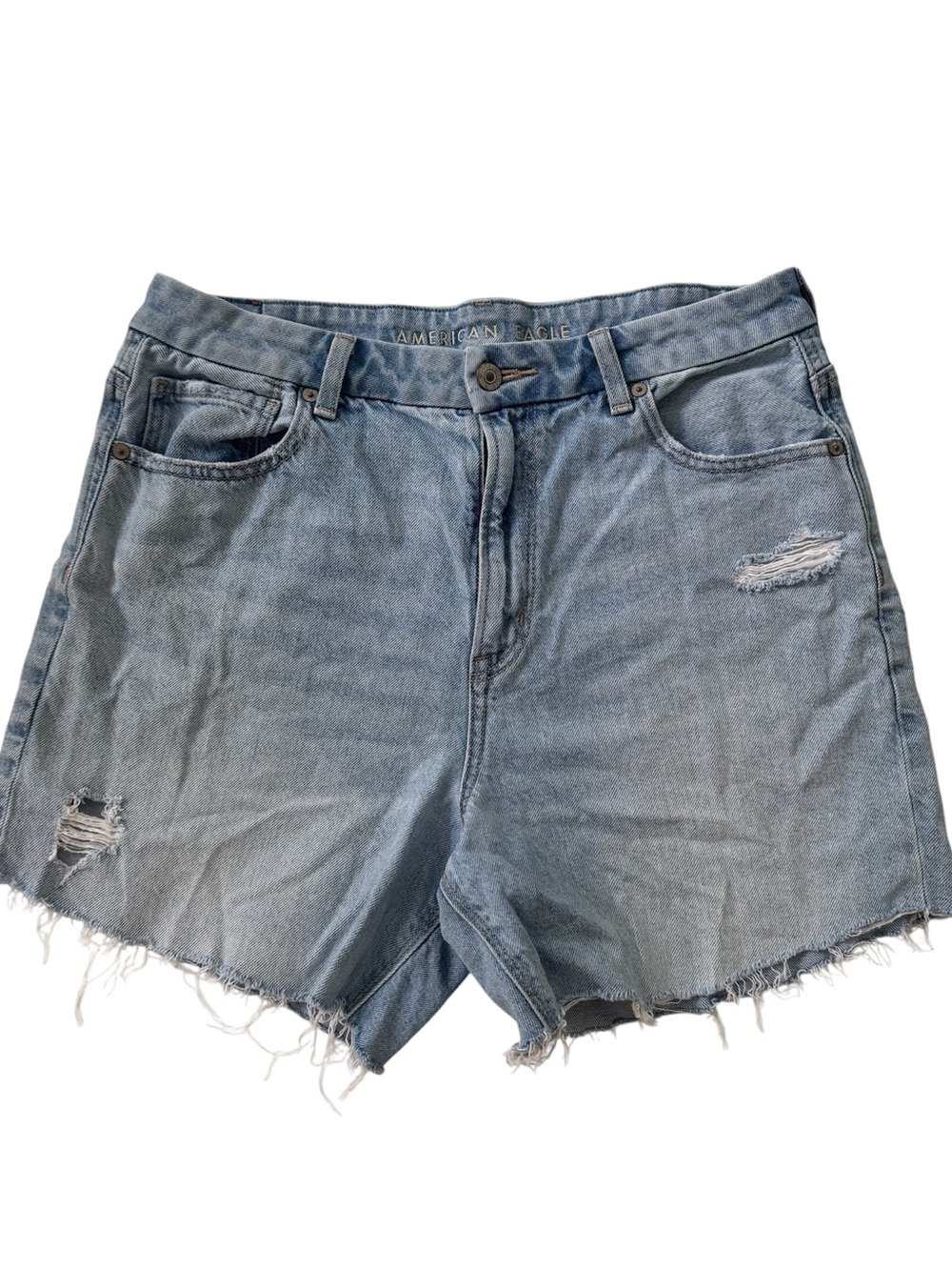 American Eagle Outfitters Light Wash Distressed Denim Shorts